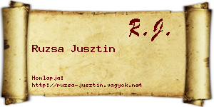 Ruzsa Jusztin névjegykártya